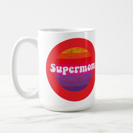 Supermom for best mother mothers day コーヒーマグカップ (左)