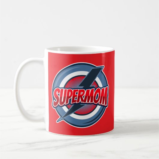 Supermom retro logo style  コーヒーマグカップ (左)