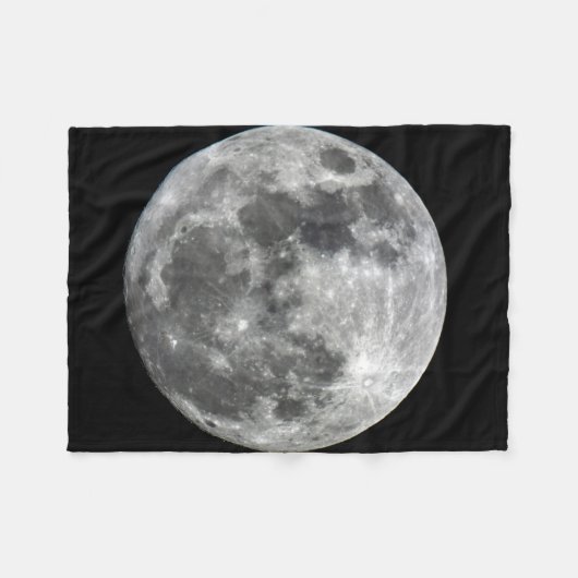 Supermoonの月のフリースブランケット フリースブランケット (正面(横))