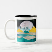 Supermoon Rising Landscape ツートーンマグカップ (左)
