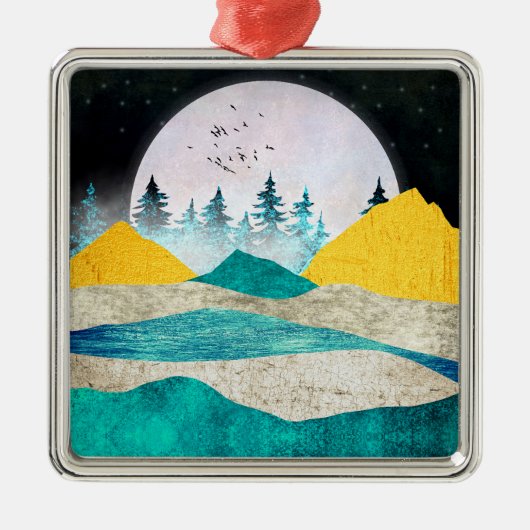 Supermoon Rising Landscape メタルオーナメント (正面)