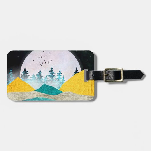 Supermoon Rising Landscape ラゲッジタグ (正面横)