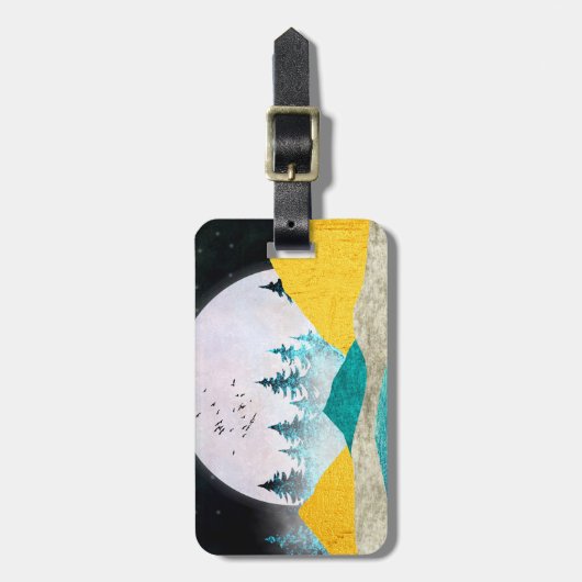 Supermoon Rising Landscape ラゲッジタグ (正面縦)