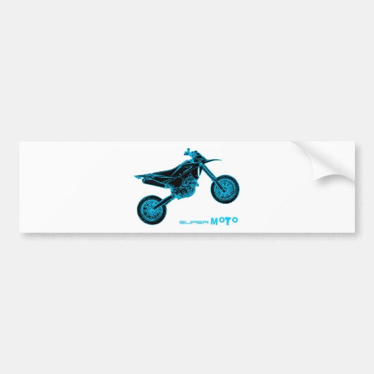SuperMotoのWheelie バンパーステッカー (正面)