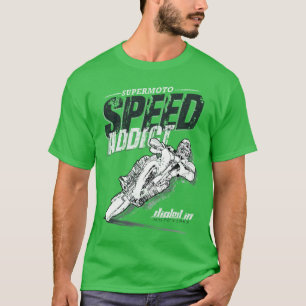 SuperMotoスピードアディクオートバイシャツ Tシャツ