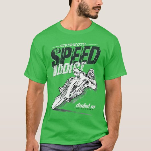 SuperMotoスピードアディクオートバイシャツ Tシャツ (正面)