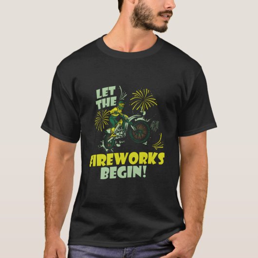 Supermoto Fireworks Mx Motocross Dirt Biking 4Th O Tシャツ (正面)