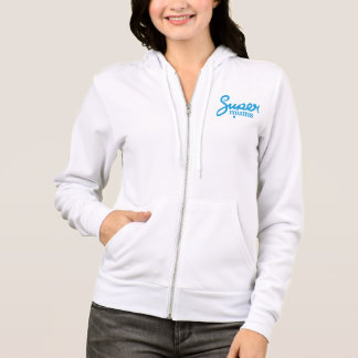 Supermums Zippedフード付きスウェットシャツ – 白 パーカ