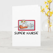 supernurse -スポイトのユーモアのあるな漫画のナース カード (黄色い花)