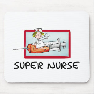 supernurse -スポイトのユーモアのあるな漫画のナース マウスパッド