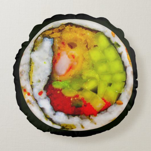 Superollの寿司の枕 ラウンドクッション (正面)