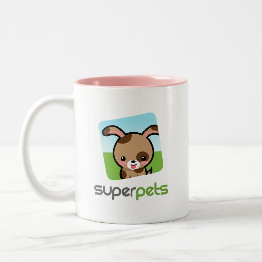 SuperPetsの公式のバニーのマグ ツートーンマグカップ (左)