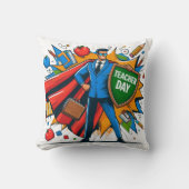 Superpower Teacher Fun Teacher Day Classroom Decor クッション (正面)
