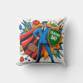 Superpower Teacher Fun Teacher Day Classroom Decor クッション