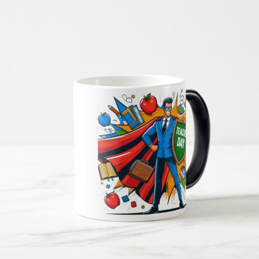 Superpower Teacher Mug Fun Teacher’s Day Gift Idea モーフィングマグカップ (正面右)