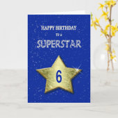 Superstarの第6誕生日 カード (黄色い花)