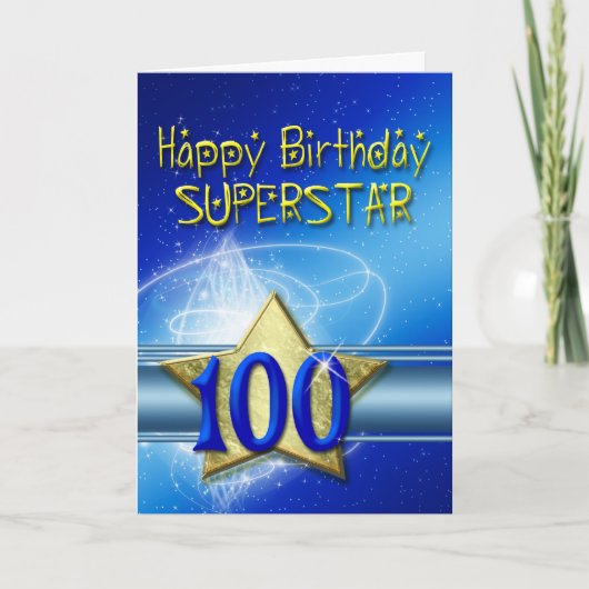 Superstar用100誕生日カード カード (正面)