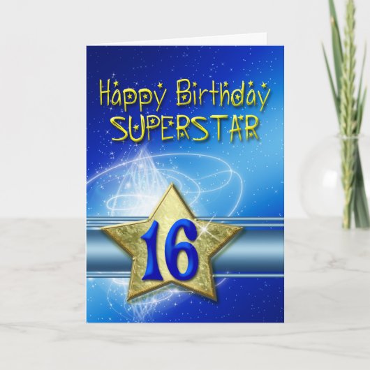 Superstar用16誕生日カード カード (正面)