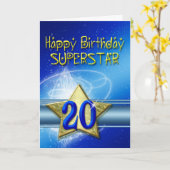 Superstar用20誕生日カード カード (黄色い花)
