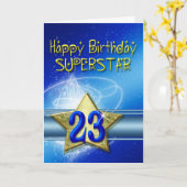 Superstar用23誕生日カード カード (黄色い花)