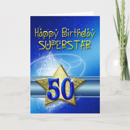 Superstar用50誕生日カード カード (正面)