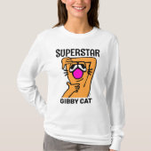 SUPERSTAR おもしろい GIBBY CAT 1980s VIBES Tシャツ (正面)