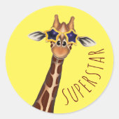 SUPERSTAR Reward Stickers - Giraffe ラウンドシール (正面)