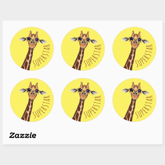 SUPERSTAR Reward Stickers - Giraffe ラウンドシール (シート)