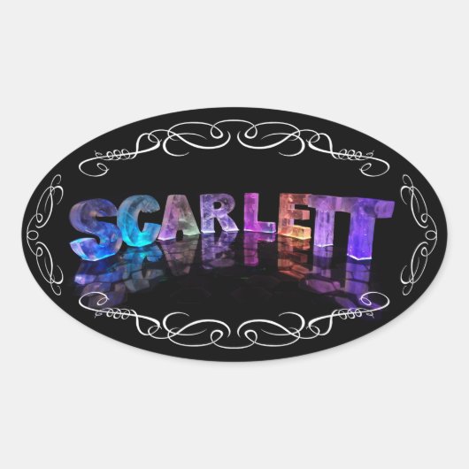 Superstar Scarlett – ライトの名前（写真） 楕円形シール (正面)