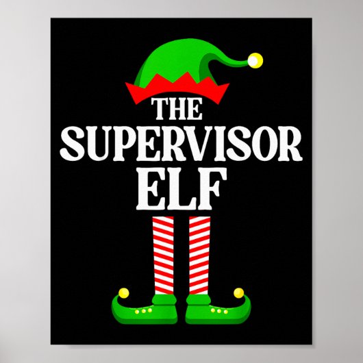Supervisor Elf Family Matching Group Funny Christm ポスター (正面)