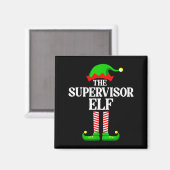 Supervisor Elf Family Matching Group Funny Christm マグネット (正面/裏面)