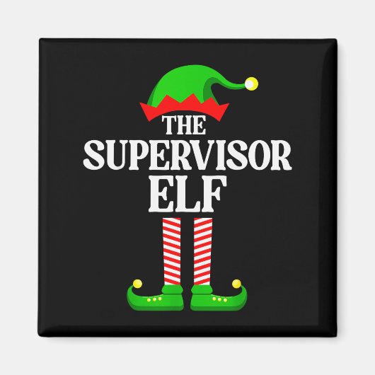 Supervisor Elf Family Matching Group Funny Christm マグネット (正面)