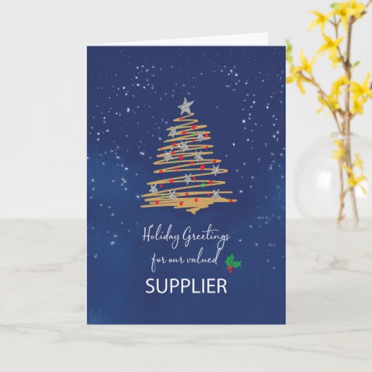 Supplier Christmas Tree on Navy カード (黄色い花)