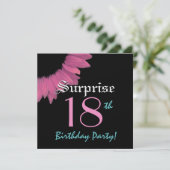 SUPPLISE 18歳の誕生日パーティーピンクヒマワリ 招待状 (スタンド正面)