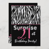 SUPPLISE 21stバースデーゼブラストライプ白黒 招待状 (正面/裏面)