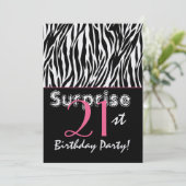 SUPPLISE 21stバースデーゼブラストライプ白黒 招待状 (スタンド正面)