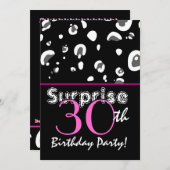 SUPPLISE 30歳のブラックヒョウ紙吹雪 招待状 (正面/裏面)