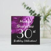 SUPPLISE 30歳誕生日パーティーパープルバラW064 招待状 (スタンド正面)