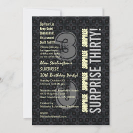 SUPPLISE 30歳誕生日ブラックシルバーアイボリーV4N 招待状