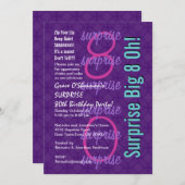 SUPPLISE 30歳誕生日紫の青F218 招待状 (正面/裏面)