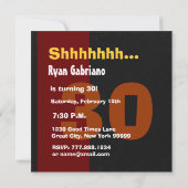 SUPPLISE 30th Barthday モダン Black and金ゴールドW569 招待状 (裏面)