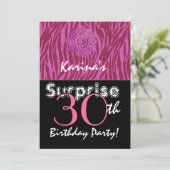 SUPPLISE 30th Birstday Pink and Wine Zebra G400 招待状 (スタンド正面)