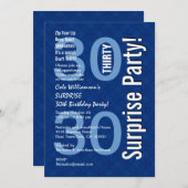 SUPPLISE 30th Birthday 王室の Blue R600 招待状 (正面/裏面)