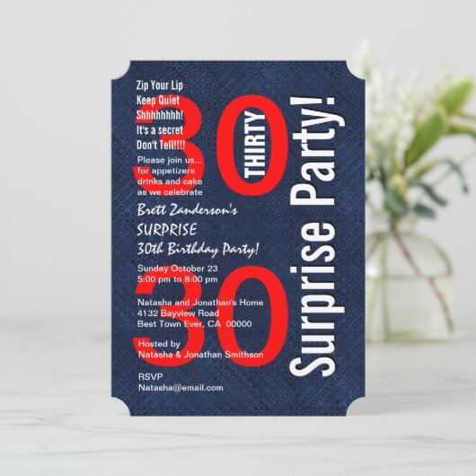 SUPPLISE 30th Burstday モダン Blue R601A 招待状 (スタンド正面)