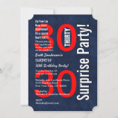 SUPPLISE 30th Burstday モダン Blue R601A 招待状 (正面)