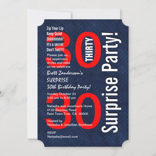 SUPPLISE 30th Burstday モダン Blue R601A 招待状 (正面)