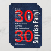SUPPLISE 30th Burstday モダン Blue R601A 招待状 (正面/裏面)