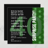 SUPPLISE 40歳の誕生日の緑のモダン星G320 招待状 (正面/裏面)