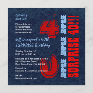 SUPPLISE 40歳誕生日赤白青W604 招待状