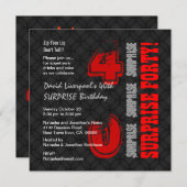 SUPPLISE 40番目の誕生日(黒) W588 招待状 (正面/裏面)